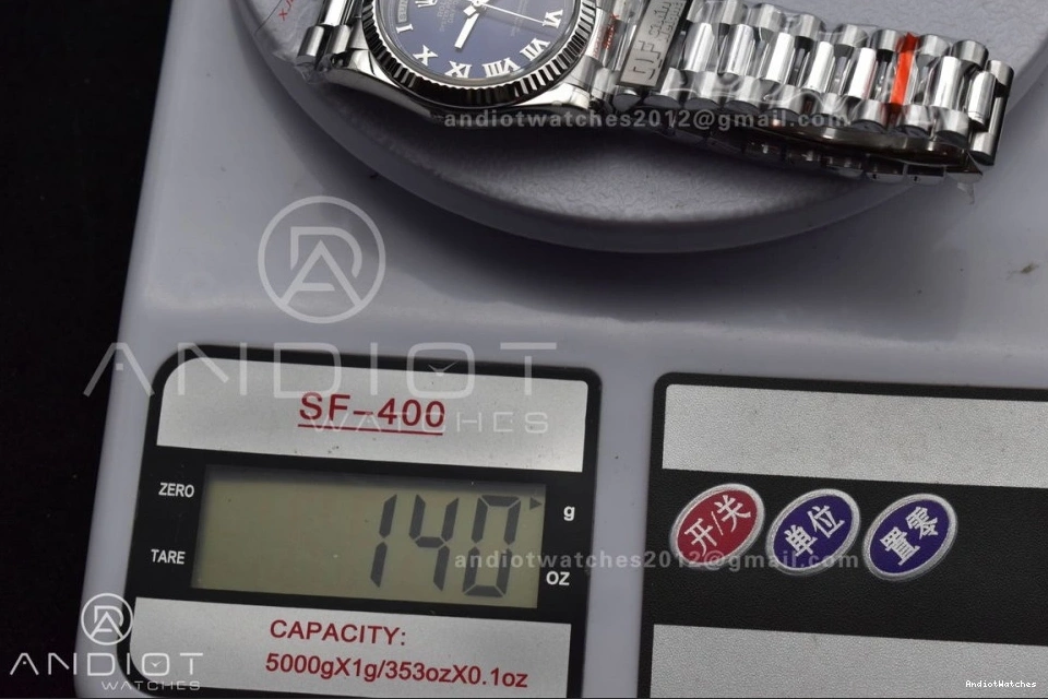 Weight) 36 President vr3255 V5 QF Bracelet SS 904L Roman 679 BestValue Dial Blue DayDate Edition Steel Best (Gain on 0712